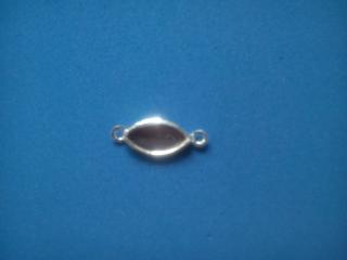Bižutérne lôžko slza, dve očká , 11x6 mm - strieborné (Bižutérne lôžko slza, dve očká, 11 x 6 mm - strieborné)