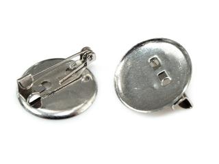 Brošňový mostík s plieškom Ø19 mm, platina (Brošňový mostík s plieškom Ø19 mm, platina)