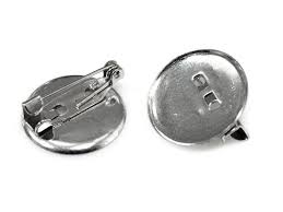 Brošňový mostík s plieškom, pr. 3 cm - platina (Brošňový mostík s plieškom, pr. 3 cm - platina)