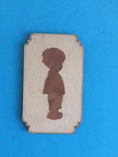 Drevená tabuľka Chlapec 11 x 6,5 cm (Drevená tabuľka Chlapec 11 x 6,5 cm)