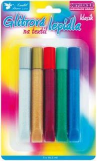 Glitrové lepidlo na textil klasik 5x10,5ml  (Glitrové lepidlo na textil klasik 5x10,5ml )
