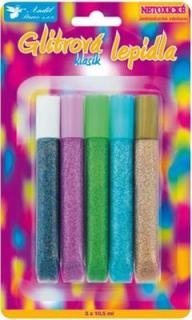 Glitrové lepidlo svetlý klasik 5x10,5ml  (Glitrové lepidlo svetlý klasik 5x10,5ml )