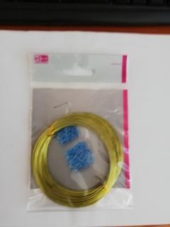 Hliníkový drôt eloxovaný, pr. 1mm, 10 m - limetková farba (Hliníkový drôt eloxovaný, pr. 1mm, 10 m - limetková farba)