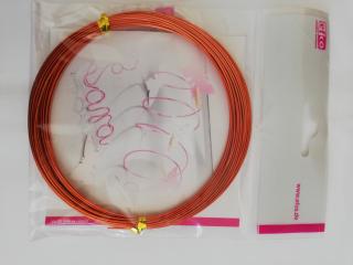Hliníkový drôt eloxovaný, pr. 1mm, 10 m - oranžová  farba (Hliníkový drôt eloxovaný, pr. 1mm, 10 m - oranžová  farba)