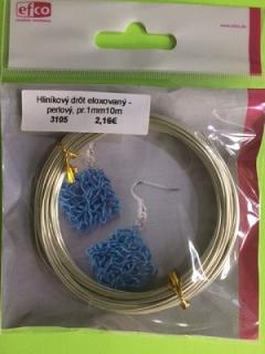 Hliníkový drôt eloxovaný, pr. 1mm, 10 m - perlová farba (Hliníkový drôt eloxovaný, pr. 1mm, 10 m - perlová farba)