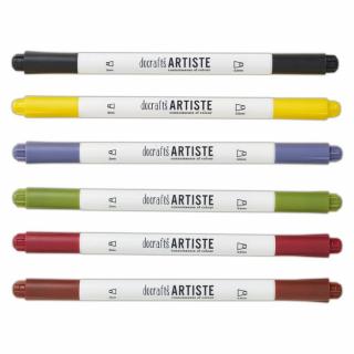 Kaligrafické pero s dvojitým hrotom , 6ks (Kaligrafické pero s dvojitým hrotom metalické, 6ks)