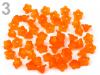 Korálky plastové kvet 8x12mm - oranžová, 10g (Korálky plastové kvet 8x12mm - žltozelené, 10g)