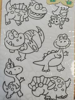 Predlohy na maľovanie na sklo 30 x 21 cm, dino - vzor 1 (Predlohy na maľovanie na sklo 30 x 21 cm, dino - vzor 1)