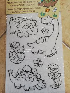 Predlohy na maľovanie na sklo 30 x 21 cm, dino - vzor 4 (Predlohy na maľovanie na sklo 30 x 21 cm, dino - vzor 4)