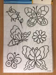 Predlohy na maľovanie na sklo 30 x 21 cm, motýle - vzor 2 (Predlohy na maľovanie na sklo  30 x 21 cm, motýle - vzor 2)