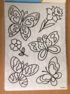 Predlohy na maľovanie na sklo -30 x 21 cm, motýle - vzor 3 (Predlohy na maľovanie na sklo 30 x 21 cm, motýle - vzor 3)