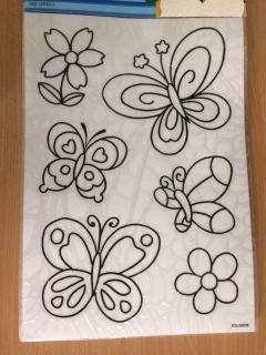 Predlohy na maľovanie na sklo 30 x 21 cm, motýle - vzor 4 (Predlohy na maľovanie na sklo 30 x 21 cm, motýle - vzor 4)
