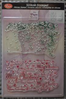 Silikónové razítko Vianočné hviezdy+Merry Christmas, 14x18cm (Silikónové razítko Vianočné hviezdy+ Merry Christmas, 14x18cm)