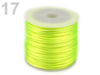 Šnúrka saténová pr.1mm / 30m - neónovozelená (Šnúrka saténová pr.1mm / 30m - neónovozelená)