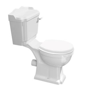 ANTIK WC kombi, misa + nádržka + splachovací mechanizmus + PP WC sedátko, biela