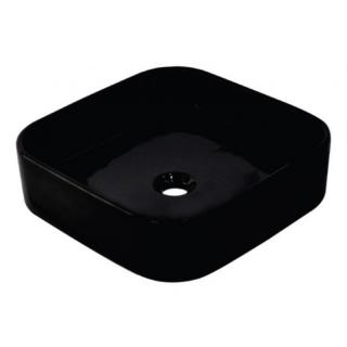 AZZURRA NOVA keramické umývadlo čierne lesklé na dosku 42x42x 11,5 cm bez prepadu a bez otvoru pre batériu (posledné kusy skladom)