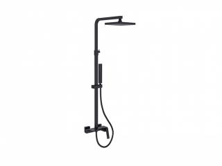 BESCO ASPIRA čierna mat. vaňová a sprchová nástenná batéria s príslušenstvom/set/ výška 88 cm
