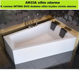 BESCO INTIMA DUO akrylátová asymetrická vaňa 180 x 125 x 41,5 cm, bez čelného panelu a sifónu