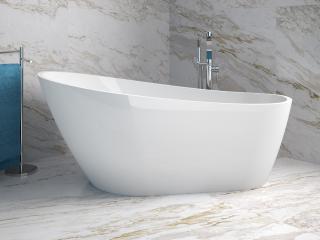 BESCO MELODY akrylátová voľne stojaca vaňa do priestoru 150 x 80 x 55/72 cm