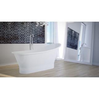 BESCO RETRO PAOLA GLORIA voľne stojaca vaňa z liateho mramoru 160x68x55/75 cm biela,bez prepadu