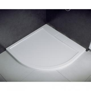 BESCO vanička akrylátová AXIM štvrťkruhová 90x90x4,5 cm biela s krytkou sifónu a sifónom
