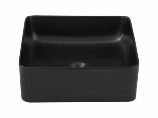 Comad Slim 1 keramické umývadlo čierne matné na dosku 37x37x 13 cm bez prepadu a bez otvoru pre batériu