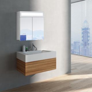 HAPA DESIGN MIAMI zrkadlová skrinka 60x60x14cm biela 2xdvierka s LED osvetlením (momentálne dodacia doba 25-30 dní)