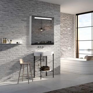 HAPA DESIGN SAN MARINO zrkadlová skrinka elox. hliník 40x70x10cm 1xdvierka s LED osvetlením
