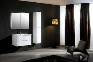 HAPA DESIGN VIENNA zrkadlová skrinka elox. hliník 60x60x14cm 2xdvierka s LED osvetlením
