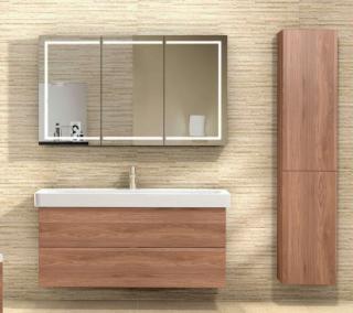 KR PRO zrkadlová skrinka 130x70x15 cm 3x dvierka s LED osvetl.biela lesklá alebo drevodekor podľa výberu