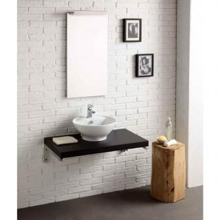 Kúpeľňová zostava SKY 90x50x198 cm s umývadlovou misou Momart a zrkadlom s lampou