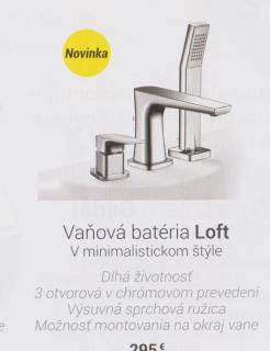 LOFT vaňová vodopád a sprchová batéria