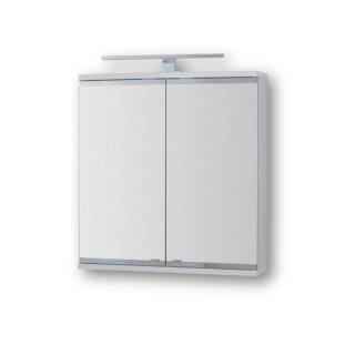 OLSEN SPA Zrkadlová skrinka biela ARLES 50 x 64 x 15 cm 2x dvierka s LED osvetlením bez vypínaču