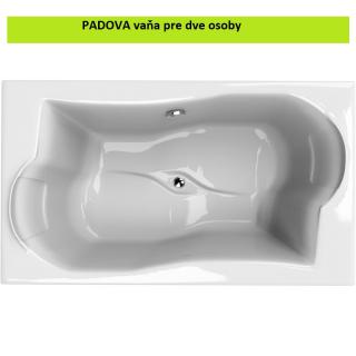 Padova rovná akrylátová vaňa 180x110 cm pre dve osoby, s nožičkami,bez sifónu a čelného a bočného panelu