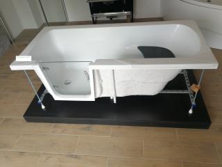 POLIMAT VOVO vaňa akrylátová bezbariérová 140x70 cm,bez čelného a bočného bieleho panelu