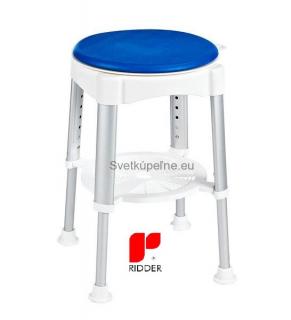 RIDDER stolička otočná, nastavitelná výška, biela/modrá