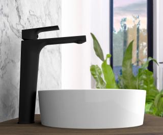RUBINETA AERO MODENA 18 čierna matná umývadlová batéria vysoká 28,9 cm