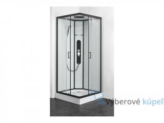 SANO QuickLine SKY 2 sprchový box štvorec čierny mat. 90x90x225cm so strechou a vaničkou