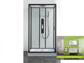 SANO QuickLine SKY 3 sprchový box obdlžnik čierny mat. 120x80x225cm so stropom s vaničkou