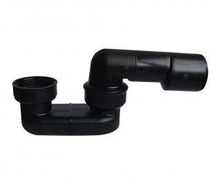 Sifón s prevlečnou matkou 6/4“ x 40/50, výška 52mm,čierny
