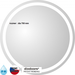TRIGA zrkadlo s LED osvetlením MORAVA diodoors® dia 70 cm