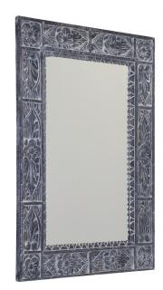 UBUD zrkadlo v ručne vyrezávanom ráme, 70x100cm ,šedá
