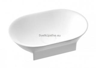 Umývadlo z liateho mramoru Liva 60x35x13 cm biele lesklé