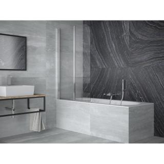Vaňová zástena PRIME II 89,5 - 91 x 140 cm zalamovacie otváranie,chróm,číre sklo,otváranie dnu - von