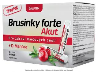 Salutem Brusnice forte Akut 1500 mg  D-Manóza 2000 mg 10 ampúl