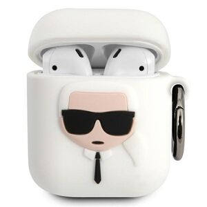 Karl Lagerfeld - Airpods / Airpods 2 obal biely KLACCSILKHWH
