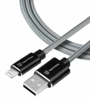 Tactical Fast Rope Aramid Cable USB-A/Lightning MFI 0,3m Šedý