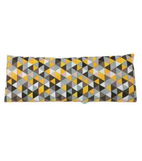 Nahřívací bederní polštářek trojúhelníky žluté (Pohankový polštář bederní 18 x 50 cm, výplň pohanka)