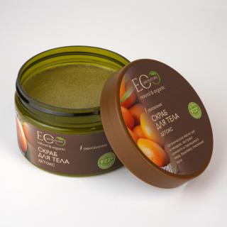 EO LAB DETOX telový peeling organické bambucké maslo, mandľový olej, extrakt z kumquatu, extrakty z pohankového medu, bazalky, včelí vosk 250g