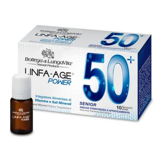 LINFA - AGE SENIOR 50 Výživový doplnok čínsky ženšen, taurín, fosfatidylcholín, arginín, nukleotidy, B6, B12, E 10x10ml